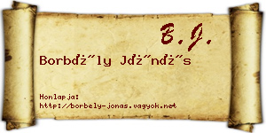 Borbély Jónás névjegykártya